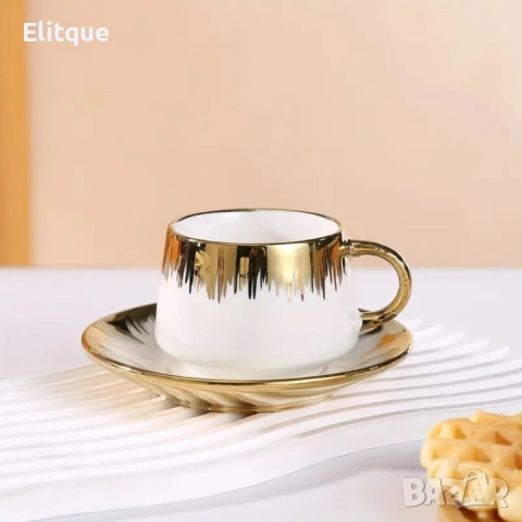 Сервиз 12 части за еспресо от порцелан, снимка 5 - Чаши - 52778193