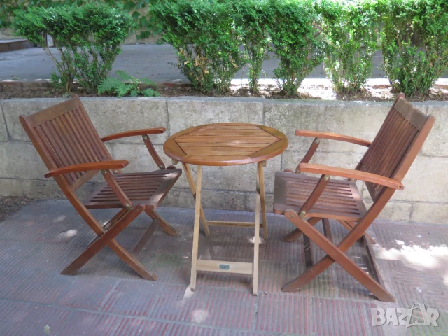 Тиково дърво-2бр.столове и маса ,Скандинавски дизаин, снимка 7 - Къмпинг мебели - 46678759
