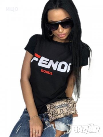 Дамска тениска FENDI принт. Всички размери, снимка 4 - Тениски - 28223806