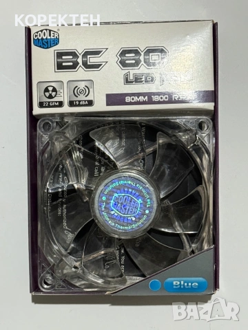 Вентилатор Cooler Master 80mm 3pin Син LED