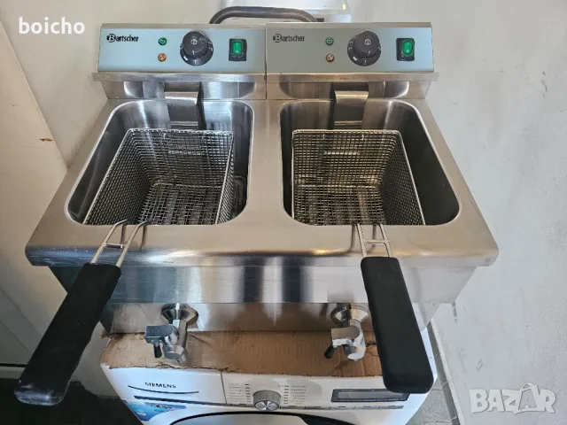 Професионален Фритюрник Bartscher 2 × 8 литра, снимка 3 - Фритюрници - 47887757