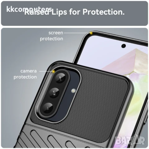 Samsung Galaxy A36 5G Thunderbolt Удароустойчив TPU Калъф с Протектор – 2 цвята, снимка 6 - Калъфи, кейсове - 50809972