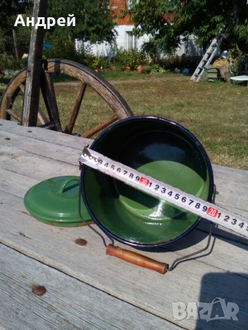 Стара емайлирана котленка #4, снимка 8 - Антикварни и старинни предмети - 26811060