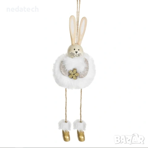 Великденска декорация Пухкаво зайче, 27 см