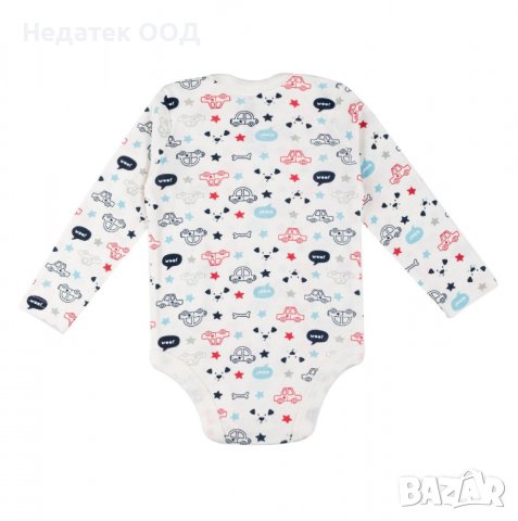 Памучно боди Doggy Cars, 0 - 3 м, Бял, снимка 3 - Други - 39627963