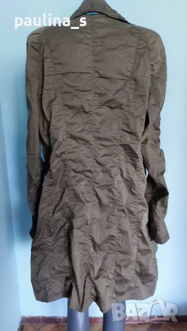 Дизайнерски тренч с кожен ефект "Marc Cain" sports / унисайз , снимка 6 - Палта, манта - 36840255