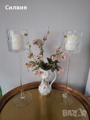Комплект свещници Кристал, снимка 12 - Декорация за дома - 52250759