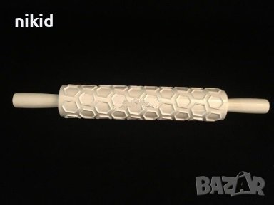 голяма релефна текстурна точилка шестоъгълници шестоъгълник за фондан и др. моделиращи маси