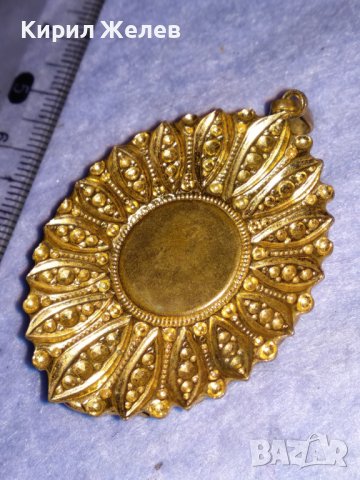 СТАРИННА ПОЗЛАТЕНА БРОНЗОВА КАМЕЯ ВИКТОРИАНСКИ СТИЛ ЮВЕЛИРНА РЪЧНА ИЗРАБОТКА РЕТРО БИЖУ 36462, снимка 5 - Антикварни и старинни предмети - 39944929