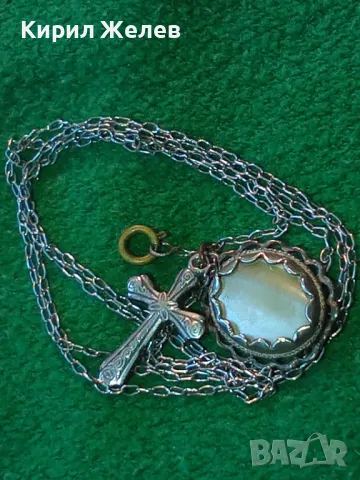 Старинно СРЕБЪРНО КОЛИЕ СРЕБЪРЕН КРЪСТ и СЕДЕФЕН СРЕБЪРЕН ПЕНДАНТ СРЕБРО 925 ВЕРИЖКА 950 ПРОБА 49838, снимка 17 - Антикварни и старинни предмети - 49274629