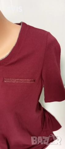 Бордо червена блуза, снимка 3 - Туники - 51821885