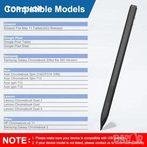 Нов Магнитен Stylus Pen за Chromebook, Google Pixel Tablet, Fire Max 11 Писалка таблет, снимка 8 - Друга електроника - 49292069