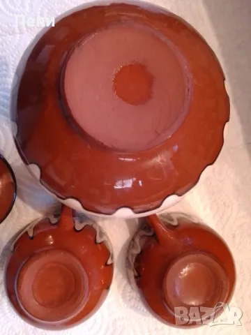 Глинени 2бр чашки и гърненце, снимка 6 - Декорация за дома - 48582147