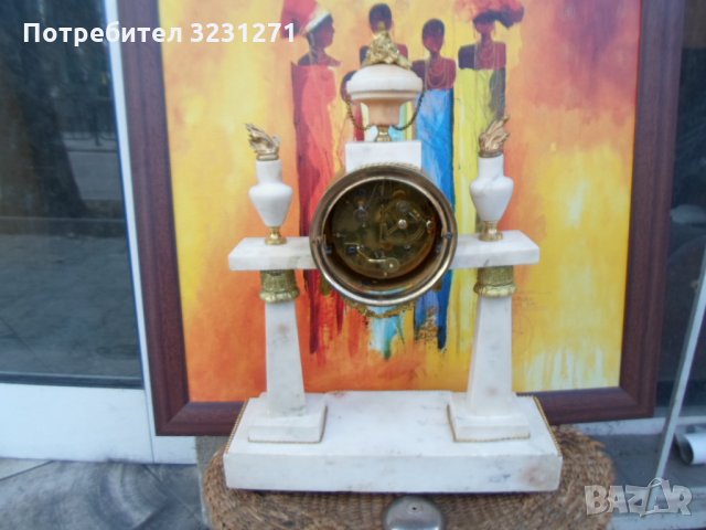 Рядък Каминен Часовник Франция/АМПИР/Бронз/Мрамор/Ок.1820год.К/, снимка 7 - Антикварни и старинни предмети - 35601318