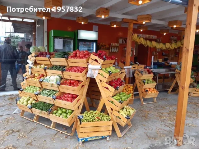 Стъпаловидни дървени стелажи за плод и зеленчук, снимка 15 - Стелажи и щандове - 48840955