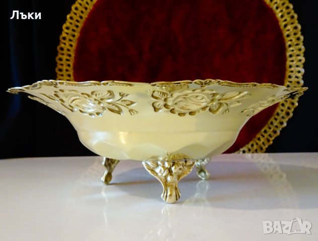 Старинна английска фруктиера,рози,релеф. , снимка 3 - Антикварни и старинни предмети - 35649174