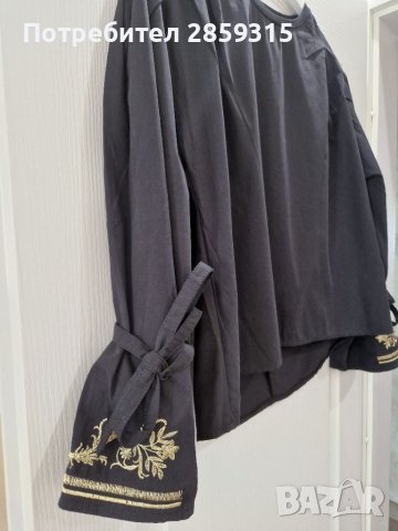 Дамска елегантна черна риза, снимка 7 - Ризи - 37630522