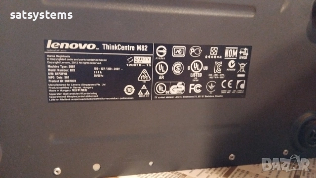 Настолен компютър Lenovo ThinkCentre M82 Intel Core i5-3570, 16GB RAM, 1.0TB HDD, снимка 10 - За дома - 52982964