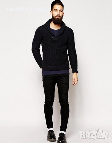 g-star gralvent shawl collar knit - страхотен мъжки пуловер, снимка 2 - Пуловери - 27111099