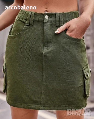 Дамска дънкова пола, ежедневна пола, 2цвята , снимка 2 - Поли - 51637566