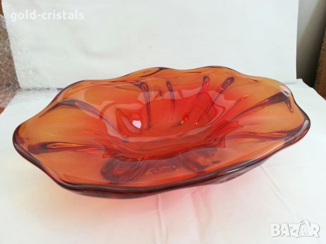  кристална  купа фруктиера цветно стъкло , снимка 3 - Антикварни и старинни предмети - 26820620