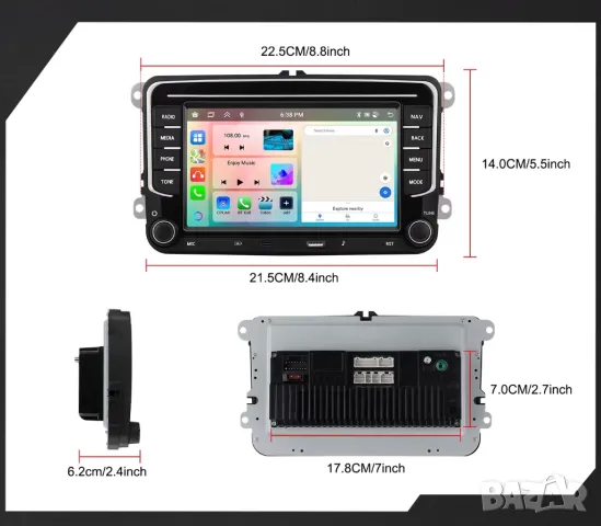 Мултимедия, VW, плеър, двоен дин, volkswagen, навигация, Golf 5, passat, touran, Seat, Skoda Android, снимка 6 - Аксесоари и консумативи - 49901234