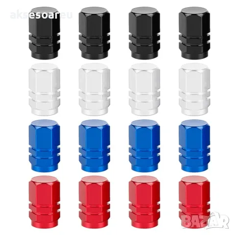 Нови 4 бр. алуминиеви капачки за вентили на джанти гуми за украса на кола автомобил колело велосипед, снимка 10 - Аксесоари и консумативи - 50332830