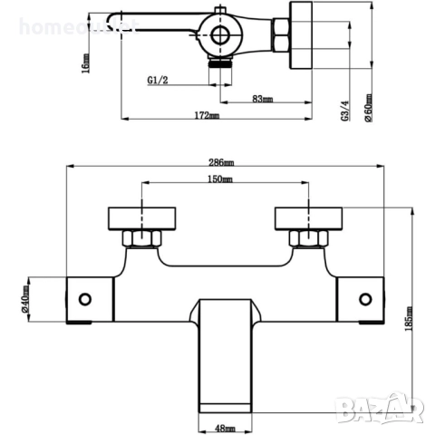 ПРОМОЦИЯ Термостатен смесител за вана и душ с каскаден водопад AIHOM ZM300031 SILVER, снимка 4 - Смесители - 51985847
