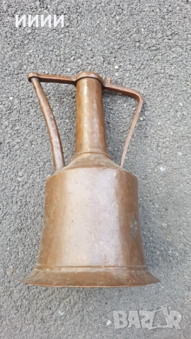 Османски бакърен ибрик с тугри, снимка 2 - Антикварни и старинни предмети - 52065971