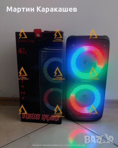 Луксозната KTS-1266 КОЛОНА С BLUETOOTH (LED осветление) и говорители, снимка 1