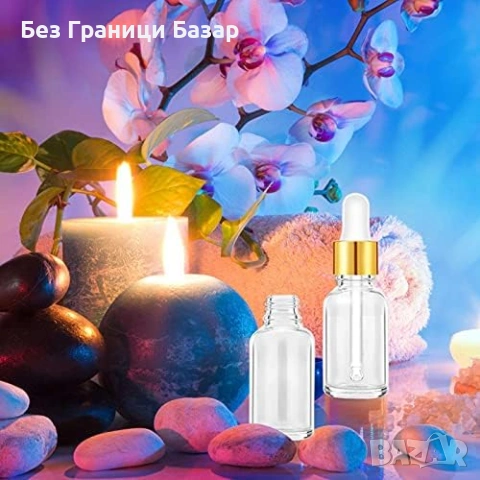 Нови Мини стъклени бутилки 5ml с пипета за етерични масла 10 броя капкомер, снимка 6 - Други стоки за дома - 53200291