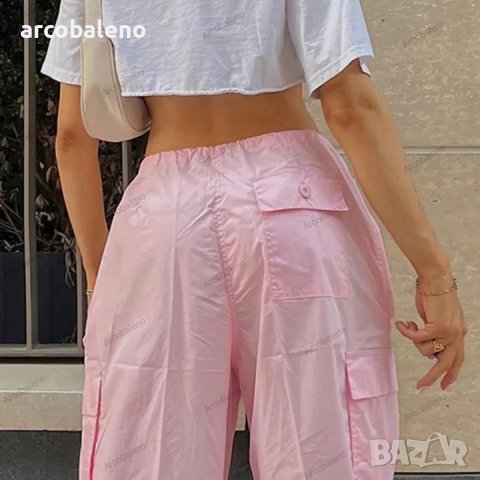 Дамски широки ежедневни панталони с висока талия, 4цвята , снимка 10 - Панталони - 40076453