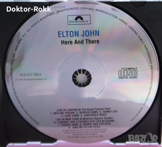 Elton John – Here And There (CD) 1976, снимка 2 - CD дискове - 37971645