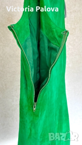 Елегантна кожена рокля уникат велур CLASS INTER , снимка 6 - Рокли - 51754992