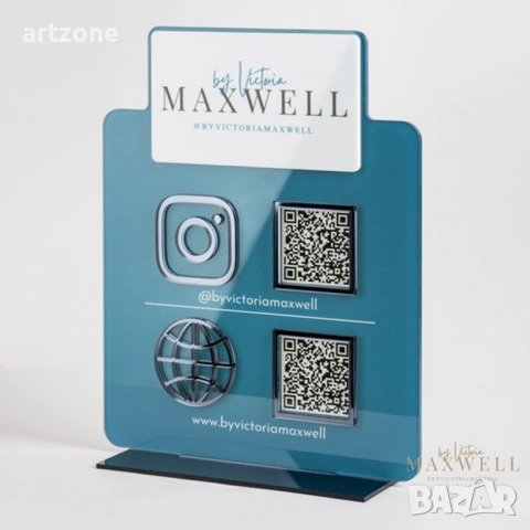 Луксозна табела за Салон или Козметично студио с QR код и социални мрежи , снимка 7 - Рекламни табели - 39696893