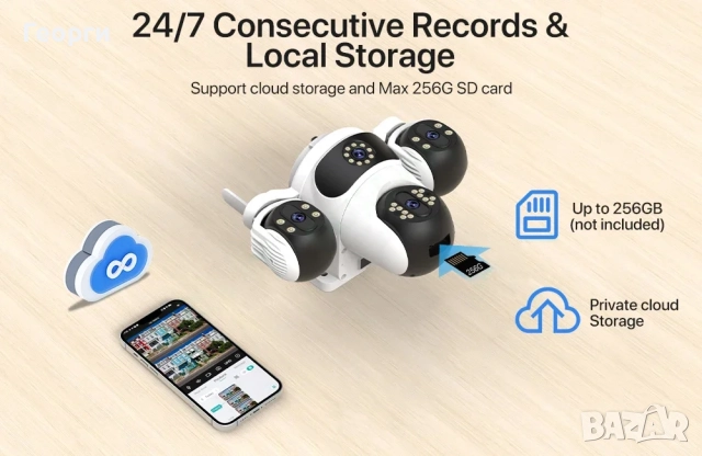 HD WiFi PTZ Camera auto tracking, снимка 2 - Камери - 31271891