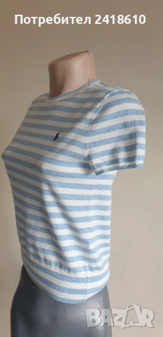 POLO Ralph Lauren Striped Knit Cotton Stretch Womens Size / S НОВО! ОРИГИНАЛ! Дамска Тениска!, снимка 12 - Тениски - 53424591