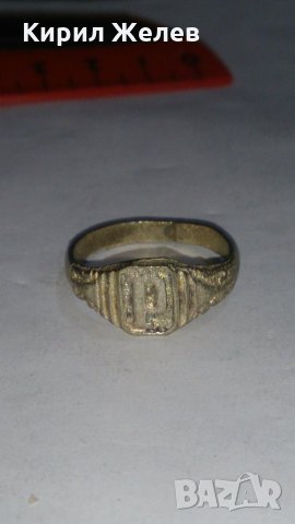 Стар пръстен уникат над стогодишен с БУКВА Р - Ръчна ИЗРАБОТКА - 73761, снимка 4 - Антикварни и старинни предмети - 29003159