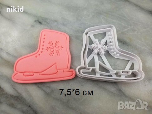 Кънки за лед със снежинка пластмасов резец форма фондан тесто бисквитки