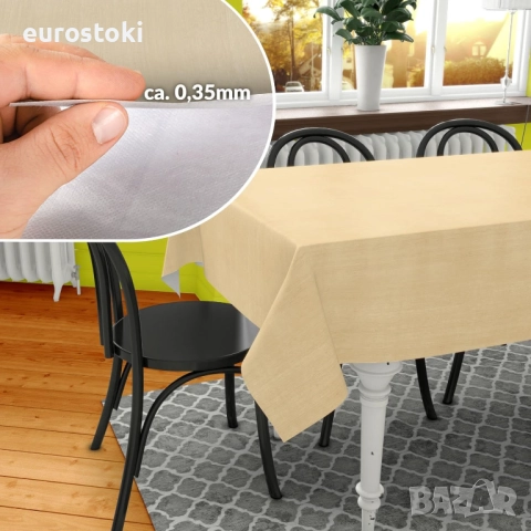 Покривка за маса от мушама, която може да се пере, кръгла или правоъгълна, първокласен текстилен , снимка 3 - Покривки за маси - 52587522