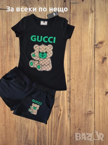 Gucci Дамски Черен Летен Комплект🔝Дамски Къс Спортен Екип Гучи - 2 Модела Код LFS522, снимка 3 - Комплекти - 50744622