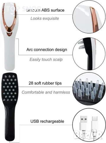 Фототерапевтичен уред за коса и масаж на скалпа 3-В-1, снимка 9 - Козметични уреди - 48508357