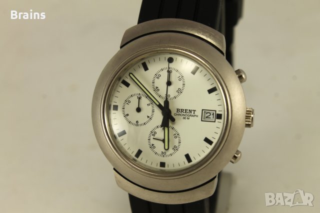 BRENT Мъжки Кварцов Хронограф Стомана, снимка 3 - Мъжки - 37645219