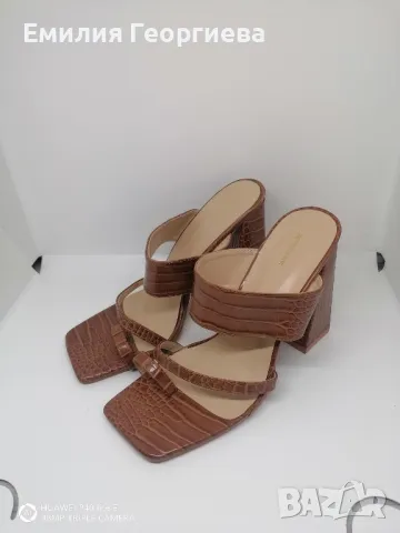 Дамски чехли с дебел ток - номер 39/40, снимка 3 - Чехли - 49199349