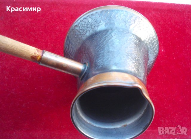 Старинно медно джезве за кафе, снимка 6 - Антикварни и старинни предмети - 43976616