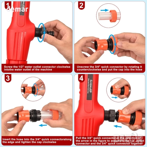 Безжична водна помпа SundpeyPRO, 2 x 4.0Ah батерии, 1,5 метра маркуч, снимка 5 - Напояване - 52264789