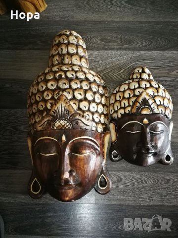 Маска за стена от дърво Буда , снимка 3 - Пана - 32543085