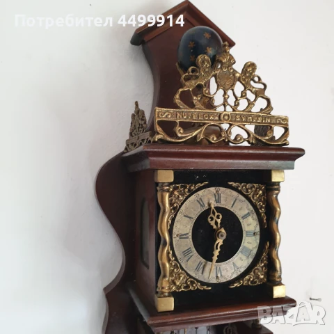 Холандски механичен стенен часовник, снимка 5 - Антикварни и старинни предмети - 50734861