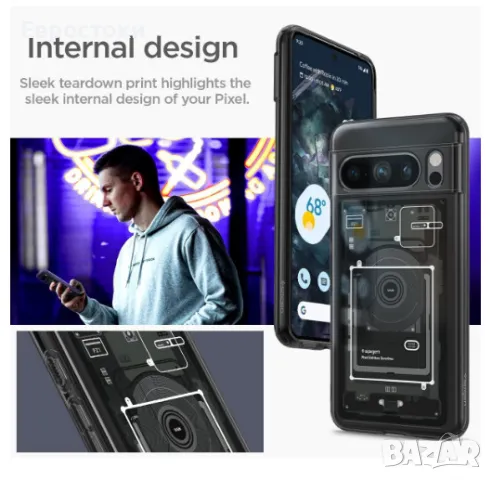 Spigen Ultra Hybrid фирмен защитен калъф за Pixel 8 Pro, снимка 5 - Калъфи, кейсове - 47793475