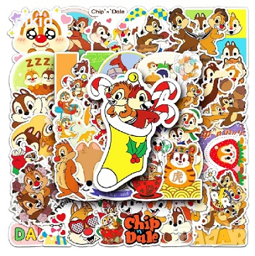 50 бр Чип и Дейл самозалепващи лепенки стикери за украса декор картонена торта ръчна изработка